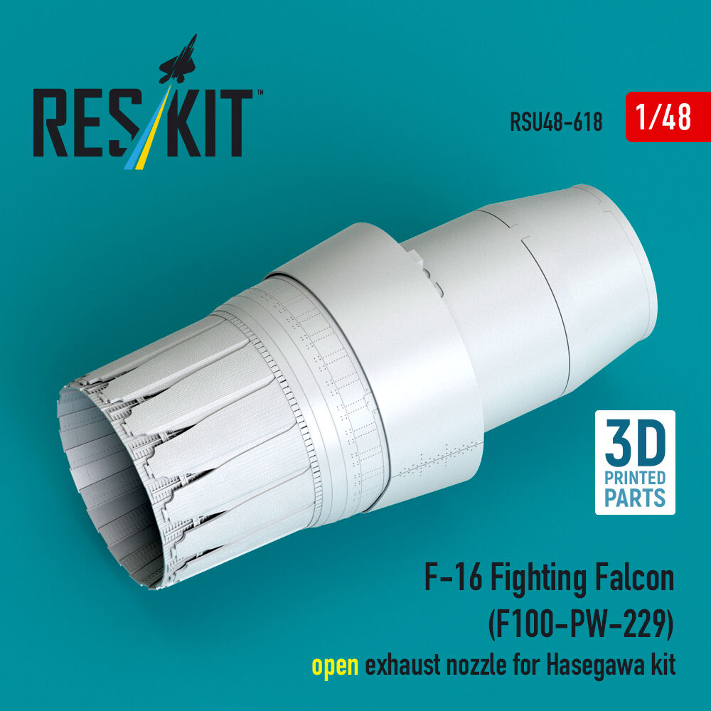 F-16 Fighting Falcon (F100-PW-229) open exhaust nozzle for Hasegawa kit (3D Printed)