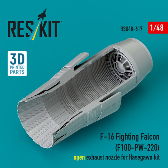 F-16 Fighting Falcon (F100-PW-220) open exhaust nozzle for Hasegawa kit (3D Printed)