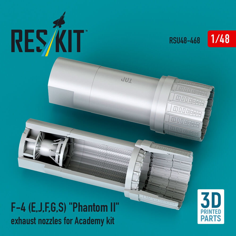 F-4 (E, J, F, G, S) Phantom II exhaust nozzles for Academy kit (3D Printed)