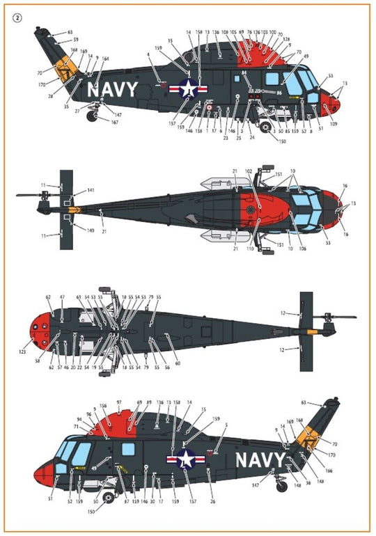 UH-2/SH-2 Seasprite (early version) technical stencils