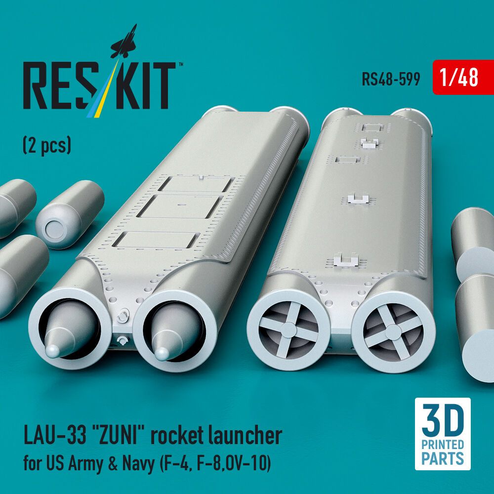 LAU-33 ZUNI rocket launcher for US Army & Navy (2 pcs) (F-4, F-8, OV-10) (3D Printed)