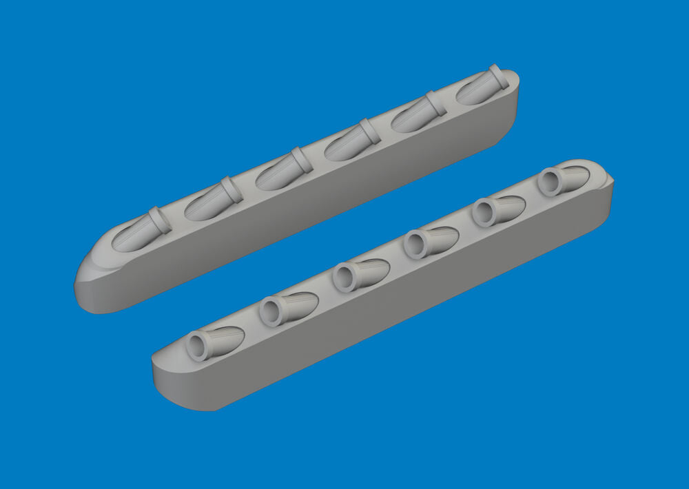 P-51D exhaust stacks w/ fairing PRINT for Arma Hobby