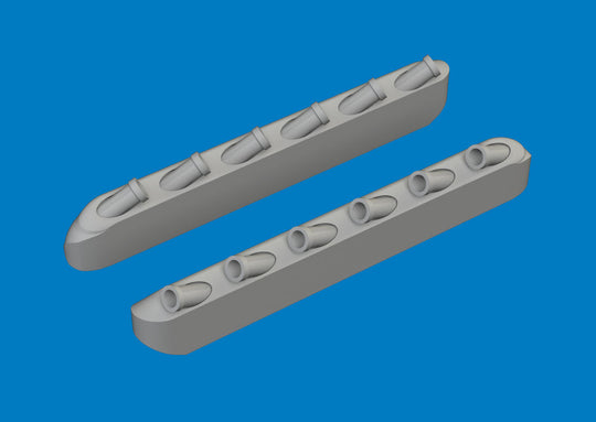 P-51D exhaust stacks w/ fairing PRINT for Arma Hobby