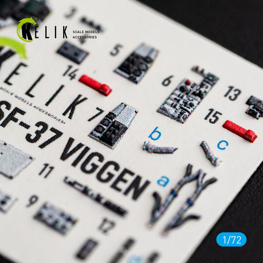 SF-37 Viggen - interior 3D decals for Special Hobby