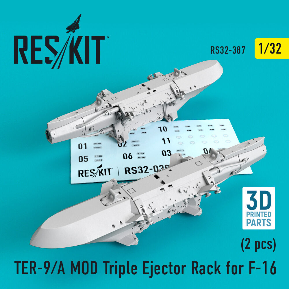 TER-9/A MOD Triple Ejector Rack for F-16 (2 pcs) (3D Printed)