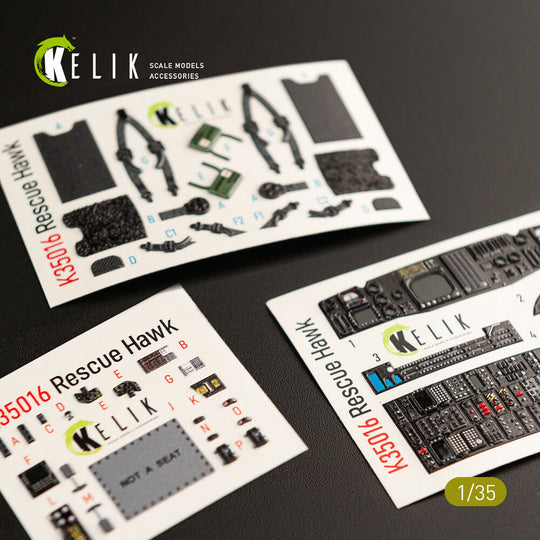 HH-60H Rescue Hawk interior 3D decals for Kitty Hawk / Zimimodel kit