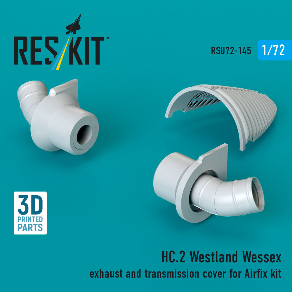 HC.2 Westland Wessex exhaust and transmission cover (3D Printed) for Airfix