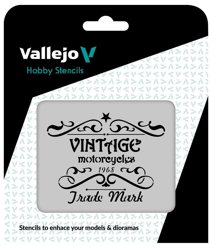 Vallejo Stencils: Vintage Motorcycles Sign 125 x 125 mm