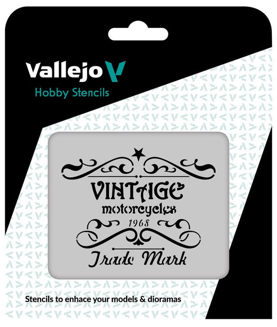 Vallejo Stencils: Vintage Motorcycles Sign 125 x 125 mm