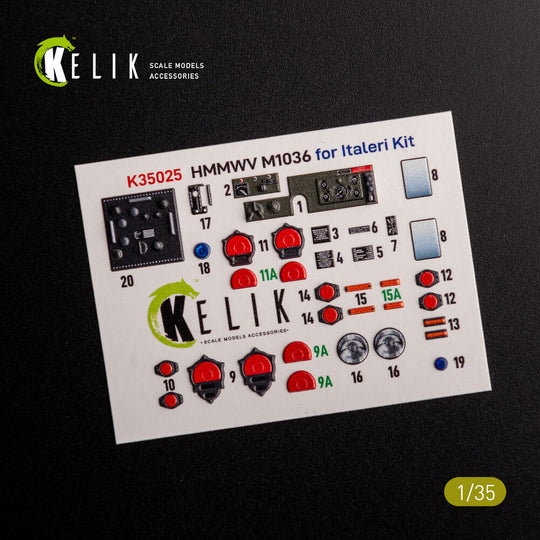 “HUMVEE” HMMWV M1036 with TOW Nato green version Interior 3D Decal for Italeri kit