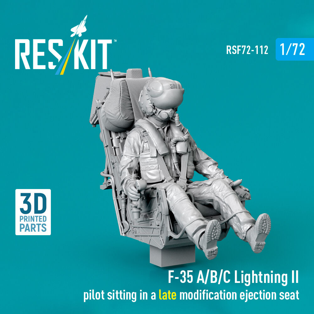 F-35A/B/C Lightning II pilot sitting in a late modification ejection seat (3D Printed)