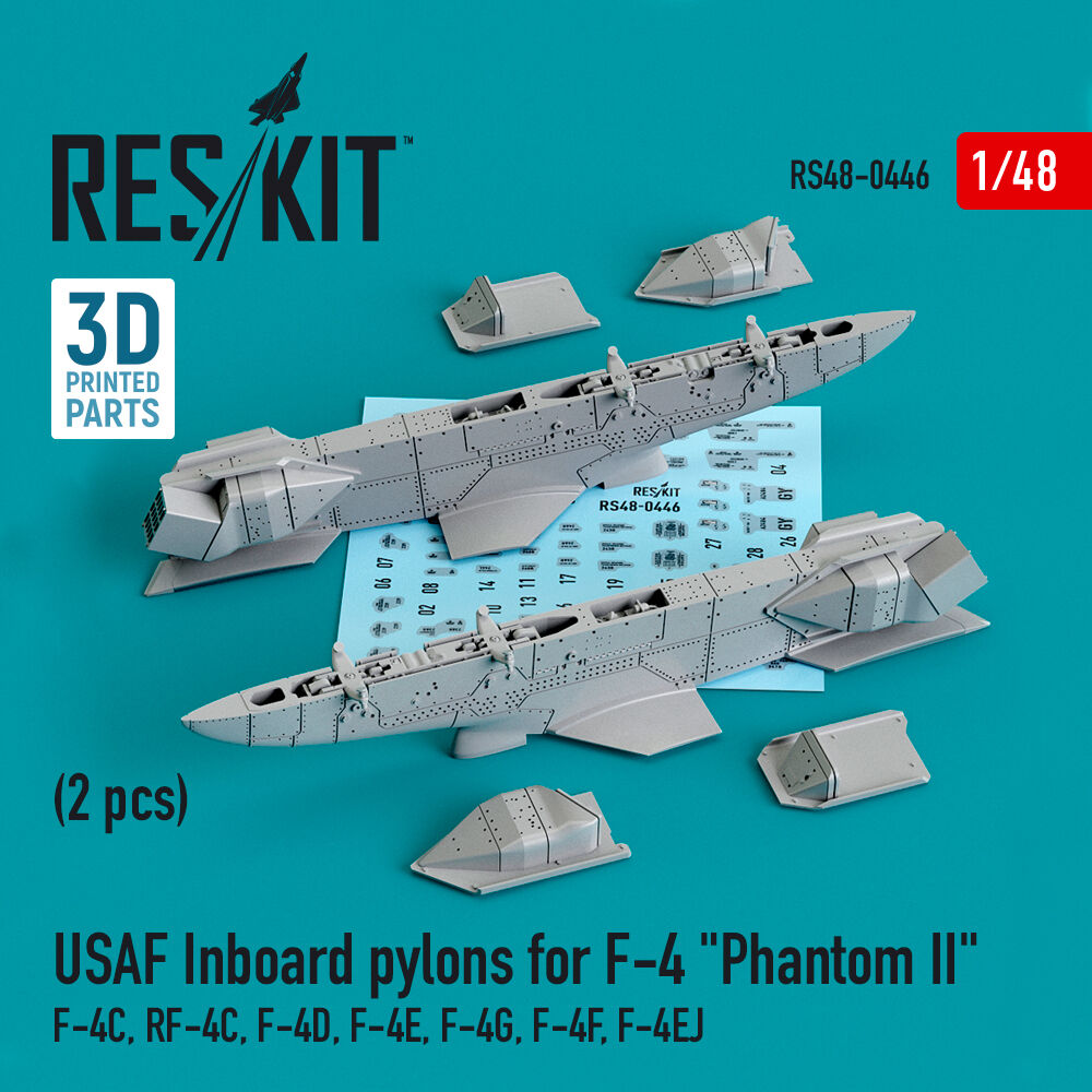 USAF Inboard pylons for F-4 Phantom II (2 pcs) (F-4?, RF-4?, F-4D, F-4?, F-4G, F-4F, F-4EJ) (3D Printed)