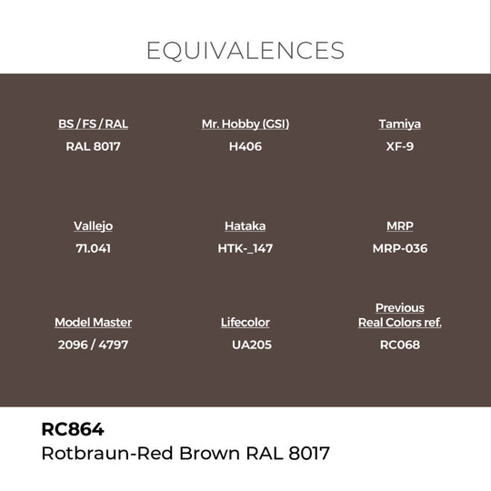Real Colors: Rotbraun-Red Brown RAL 8017 17 ml.
