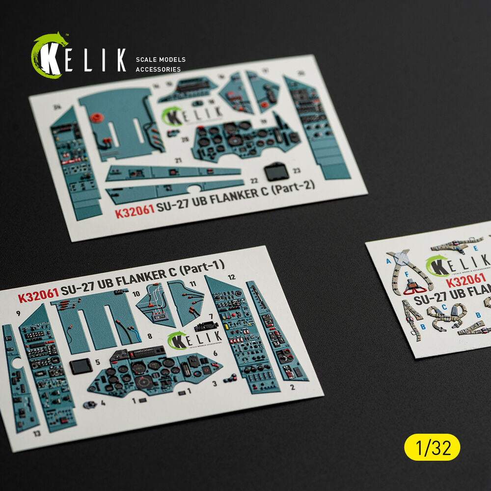 SU-27UB Flanker C - interior 3D decals for Trumpeter kit
