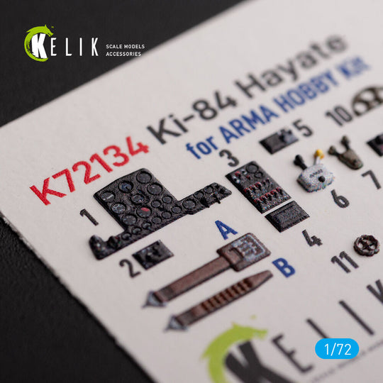 Ki-84 Hayate - interior 3D decals for Arma Hobby kit