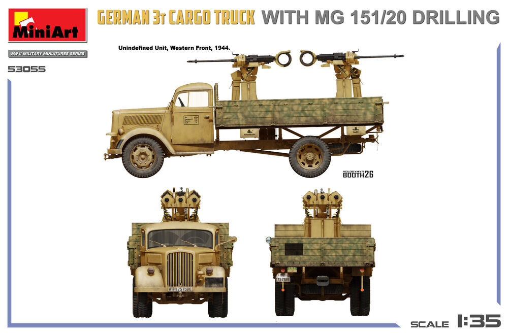 German 3t Cargo Truck with  MG 151/20 Drilling