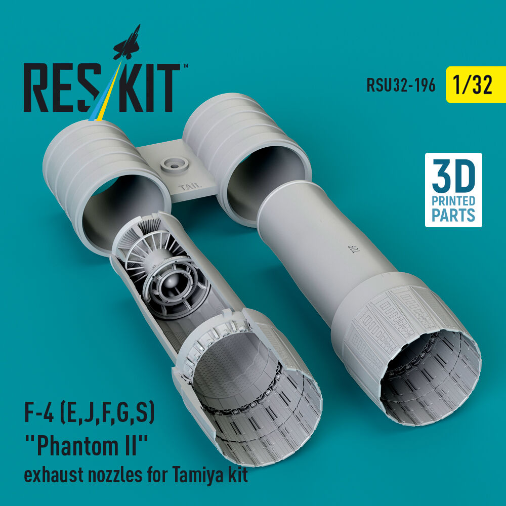 F-4 (E, J, F, G, S) Phantom II exhaust nozzles for Tamiya kit (3D Printed)