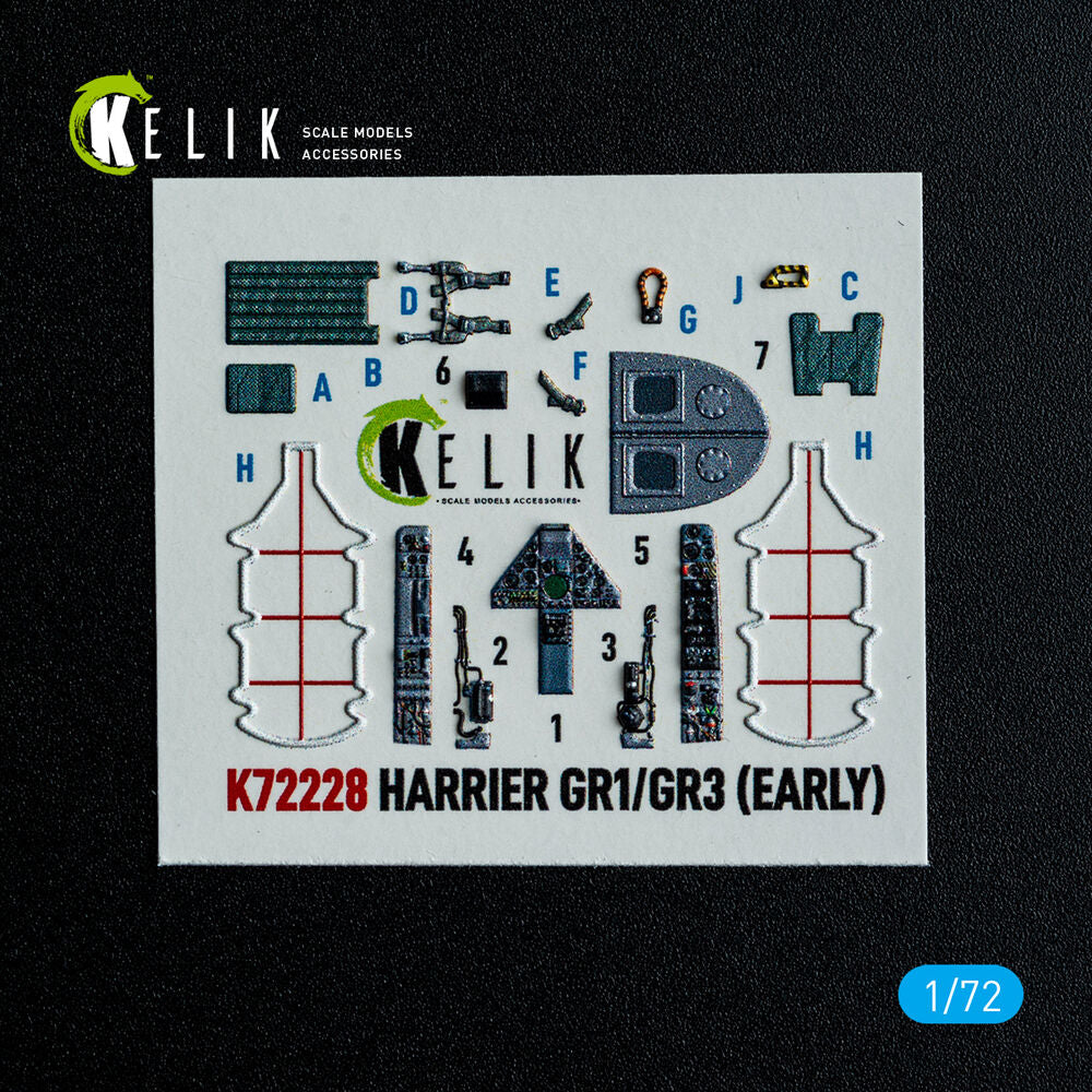Harrier Gr1/Gr3 (Early) - interior 3D decals for Italeri kit