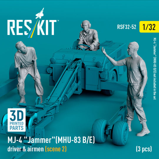 MJ-4 Jammer (MHU-83 B/E) driver & airmen (scene 2) (3 pcs) (3D Printed)