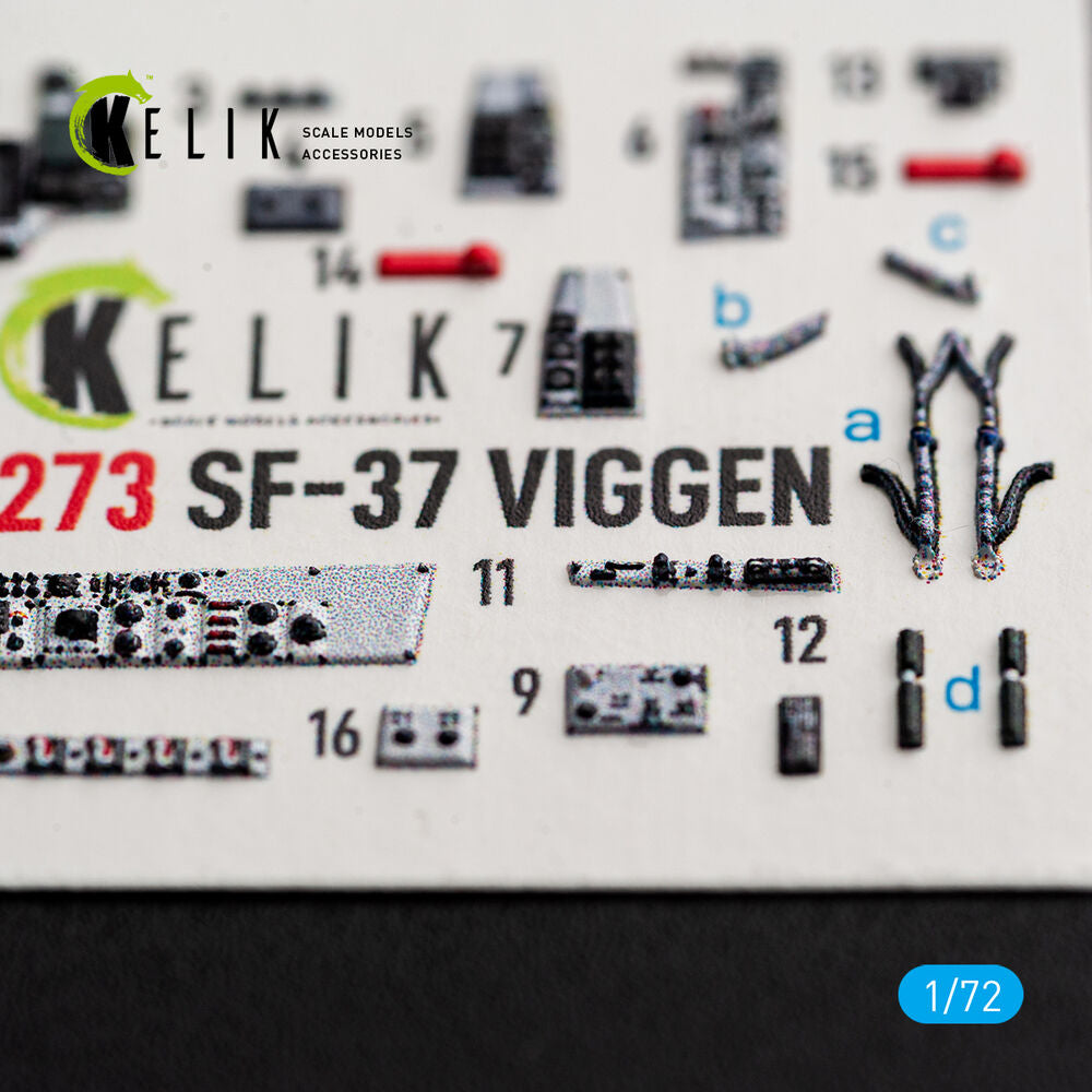 SF-37 Viggen - interior 3D decals for Special Hobby