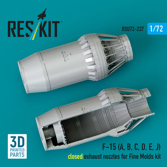 F?15 Eagle/Strike Eagle (A,B,C,D,E early,J) F100-PW-220 closed exhaust nozzles for Fine Molds kit (3D Printed)