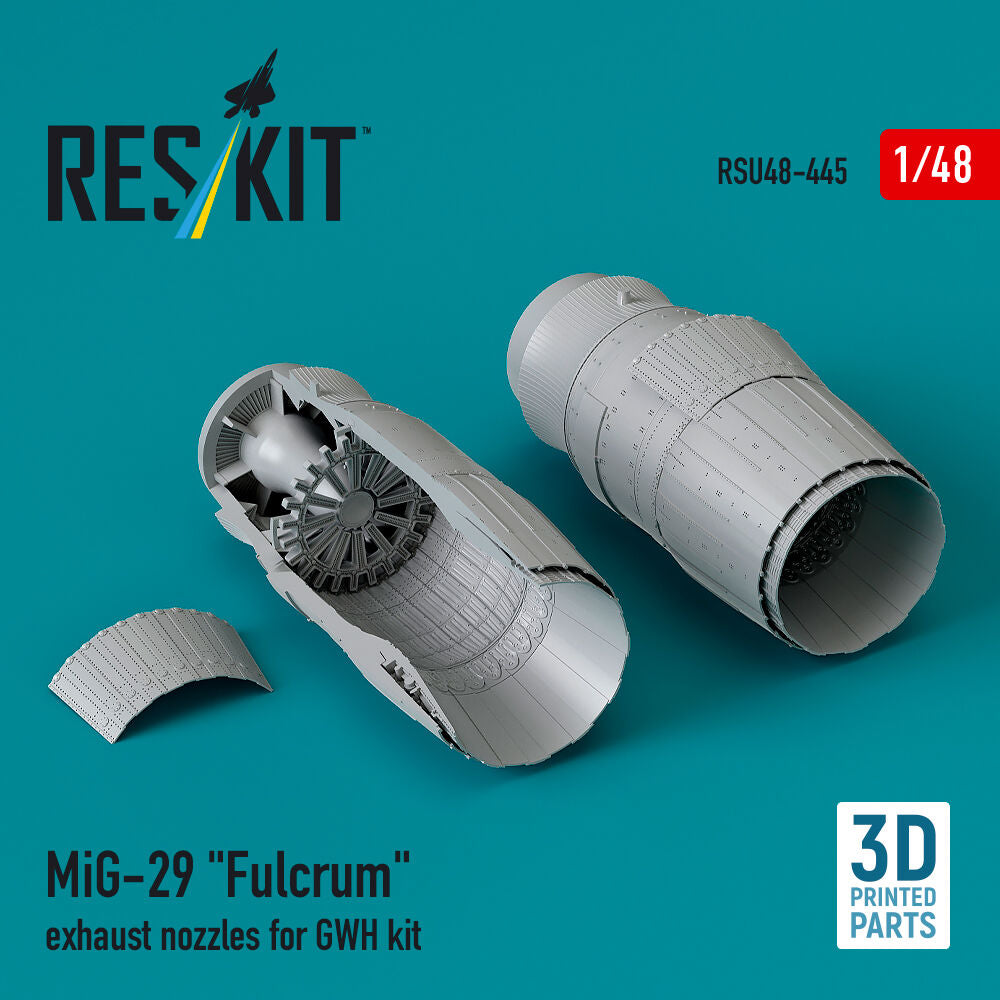 MiG-29 Fulcrum exhaust nozzles for GWH kit (3D printed)