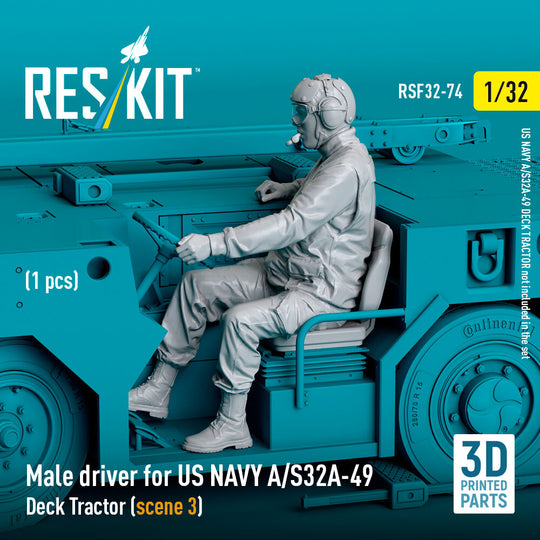 Male driver for US NAVY A/S32A-49 Deck Tractor (scene 3) (1 pcs) (3D Printed)