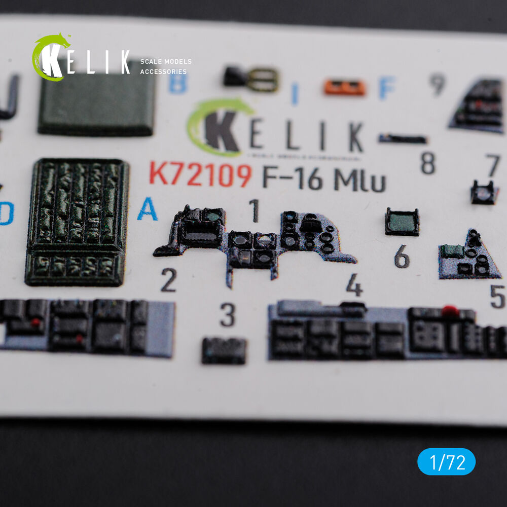 F-16 MLU interior 3D decals for Revell kit
