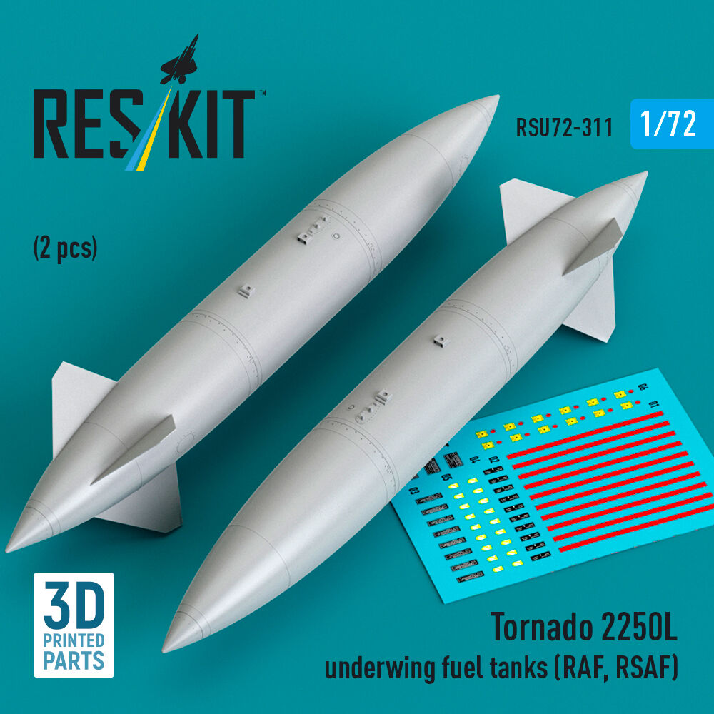 Tornado 2250L underwing fuel tanks (RAF, RSAF) (2 pcs) (3D Printed)