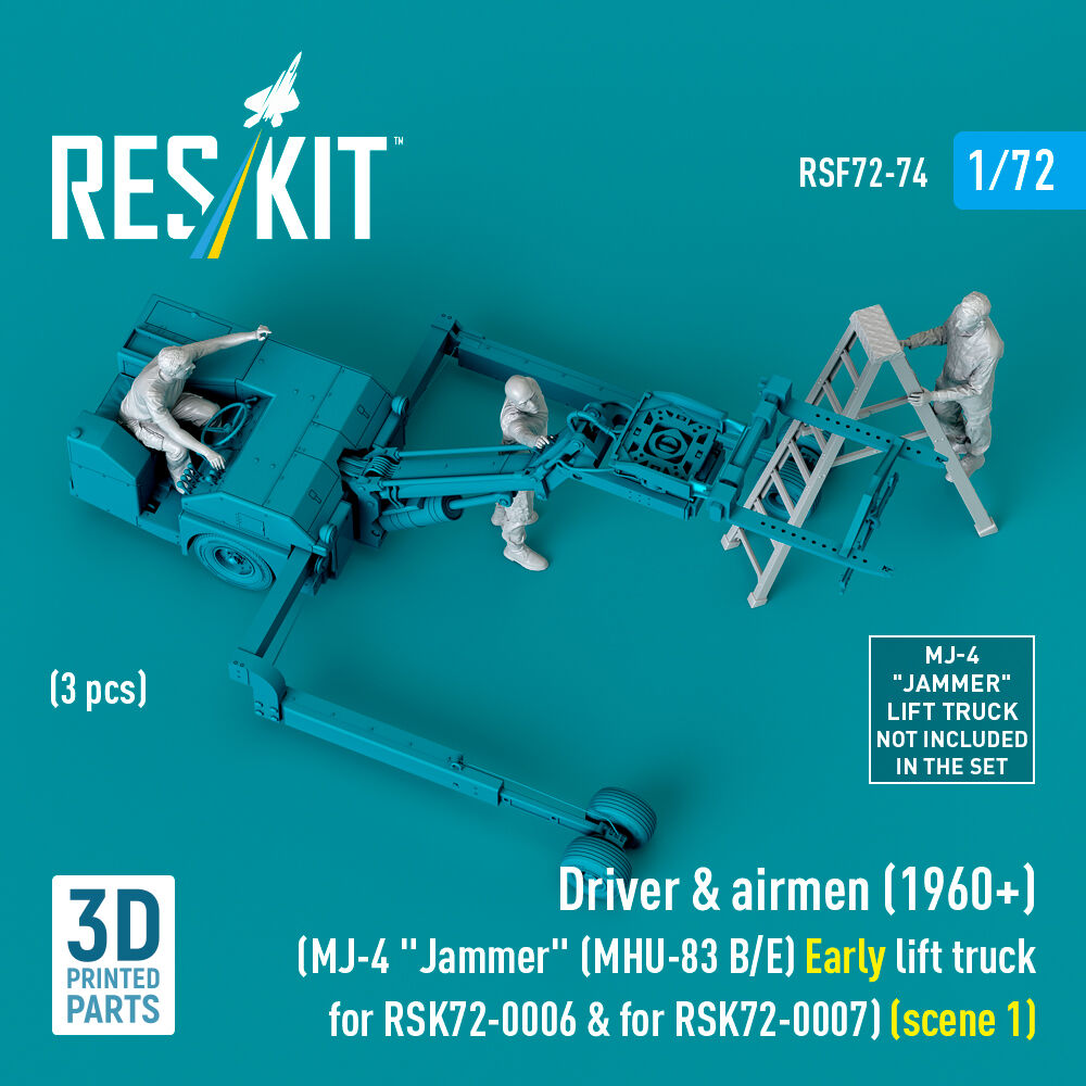 Driver & airmen (1960+) (3 pcs) (MJ-4 Jammer (MHU-83 B/E) Early lift truck for RSK72-0006 & for RSK72-0007) (scene 1) (3D Printed)
