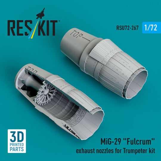 MiG-29 Fulcrum exhaust nozzles for Trumpeter kit (3D Printed)