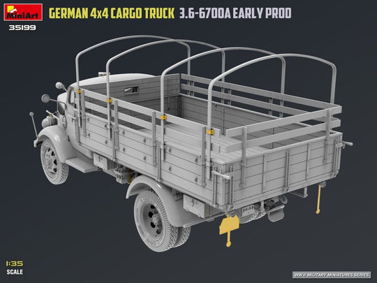 German 3t 4x4 Cargo Truck 3.6-6700A Early Prod