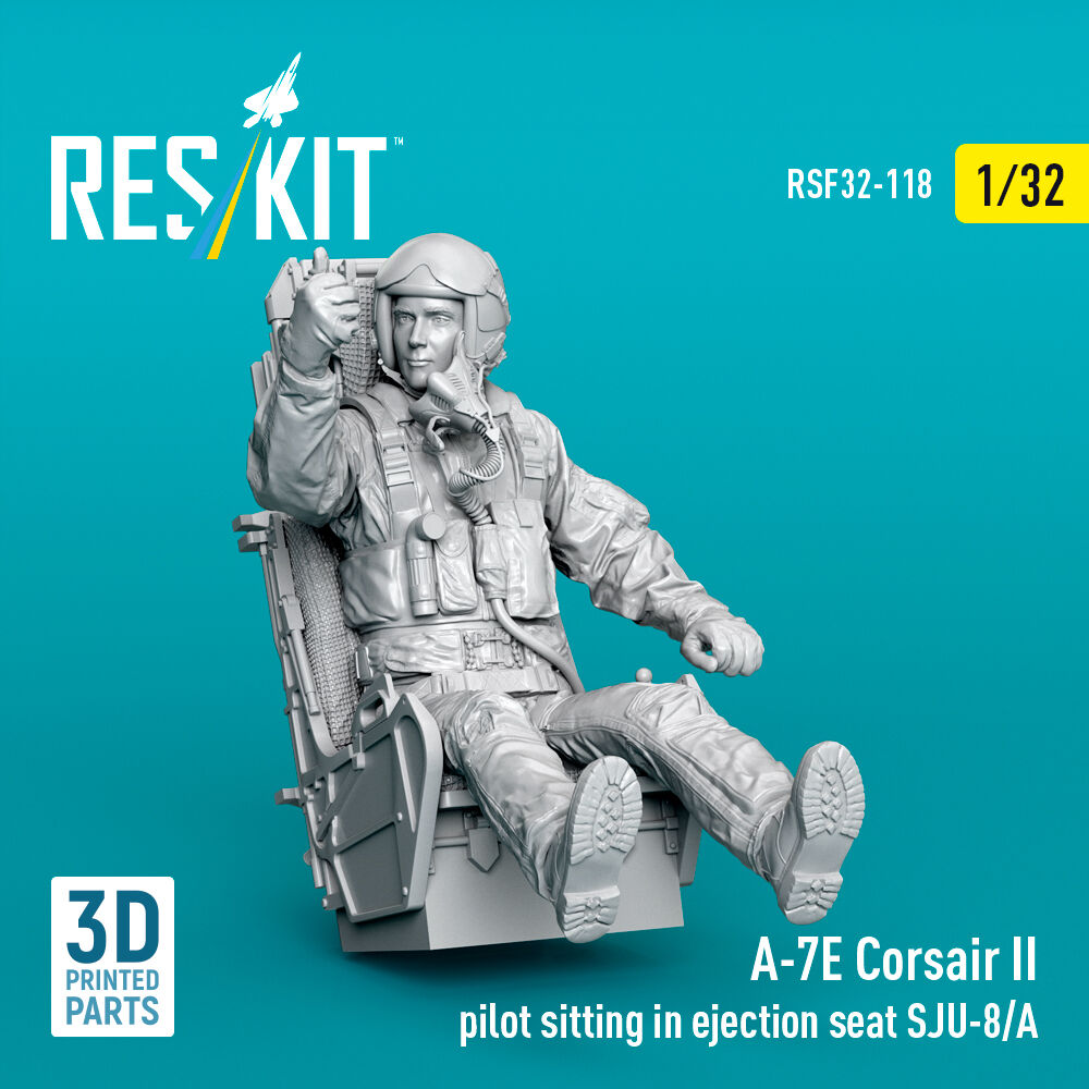 A-7E Corsair II pilot sitting in ejection seat SJU-8/A (3D Printed)