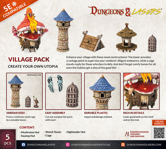 Dungeons & Lasers Expansion Set: VILLAGE PACK