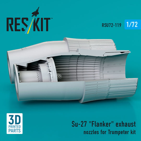 Su-27 Flanker exhaust nozzles for Trumpeter kit (3D Printed)