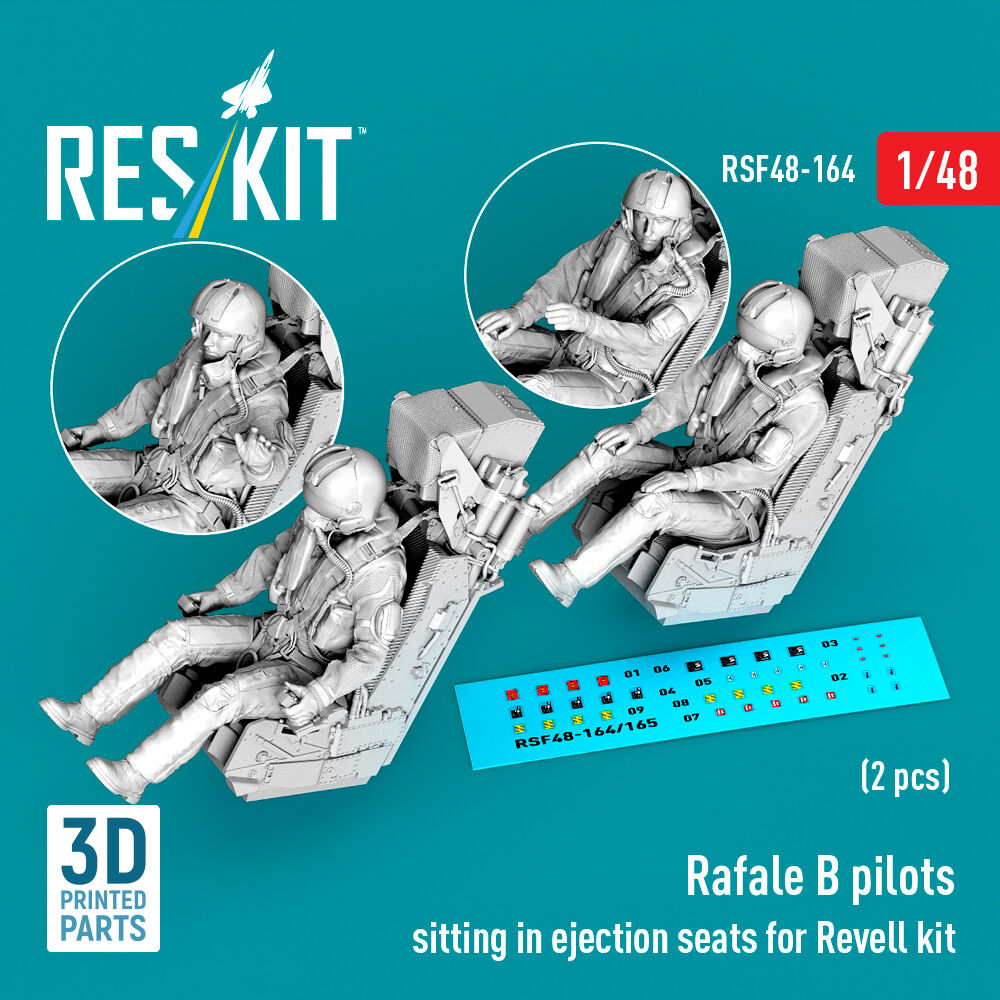Rafale B pilots sitting in ejection seats for Revell kit (2 pcs) (3D Printed)