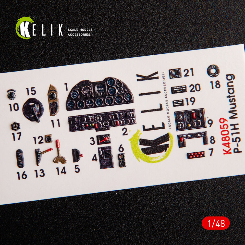 P-51H Mustang interior 3D decals for Modelsvit kit