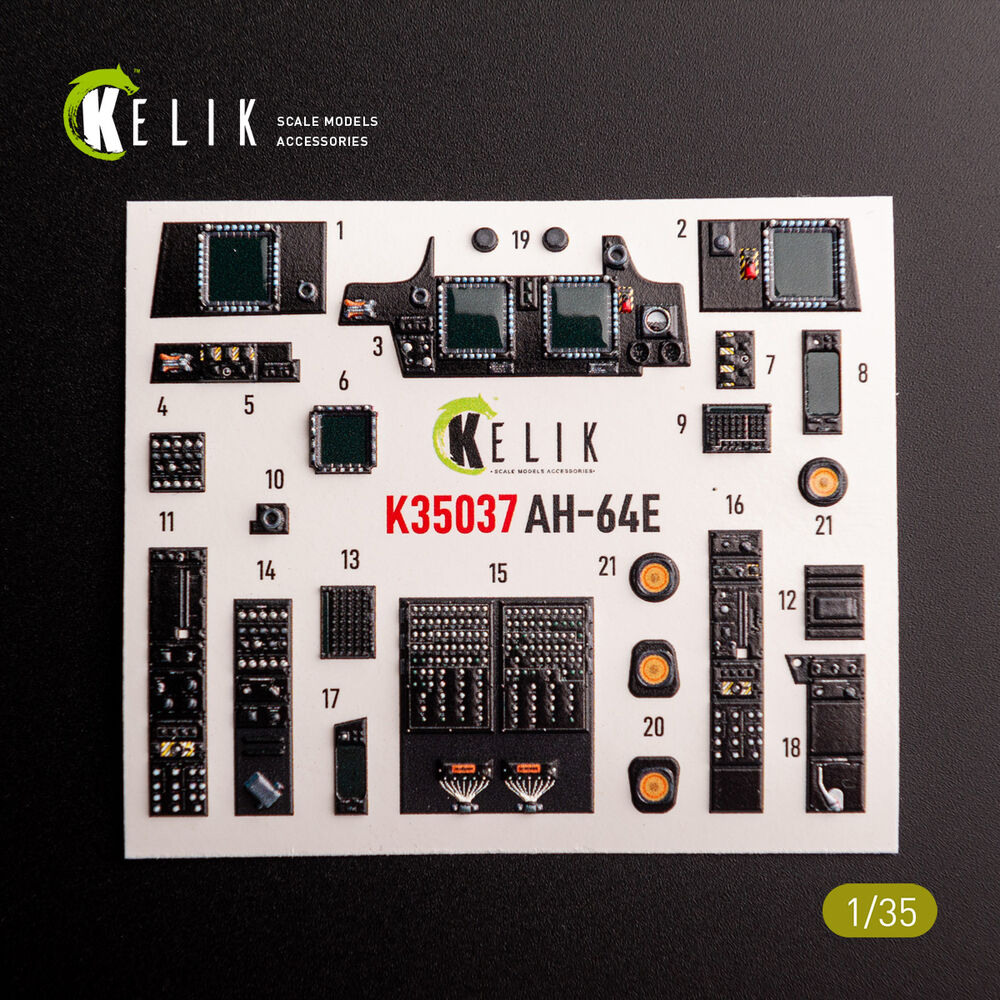 AH-64E Apache interior 3D decals for Takom kit