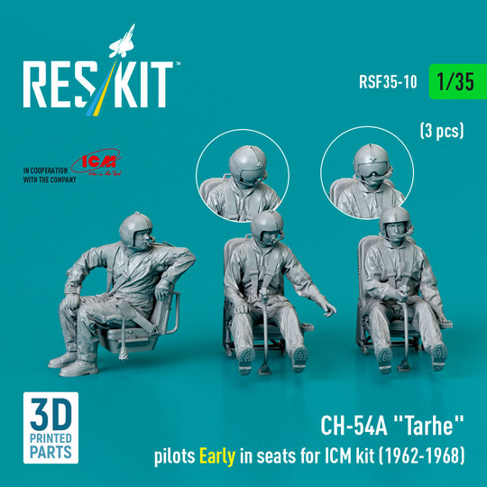 CH-54A Tarhe pilots Early in seats for ICM kit (1962-1968) (3 pcs) (3D Printed)