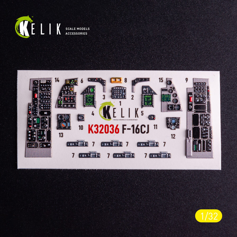 F-16CJ - interior 3D decals for Tamiya kit