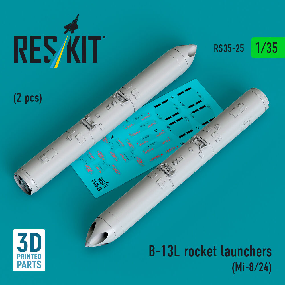 B-13L rocket launchers (2 pcs) (Mi-8/24) (3D printed)