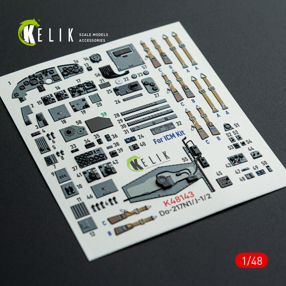 Do-217 N/J - interior 3D decals for ICM kit