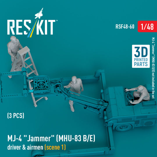 MJ-4 Jammer (MHU-83 B/E) driver & airmen (scene 1) (3 pcs) (3D Printed)