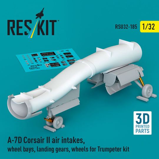 A-7D Corsair II air intakes, wheel bays, landing gears, wheels for Trumpeter kit (3D Printed)