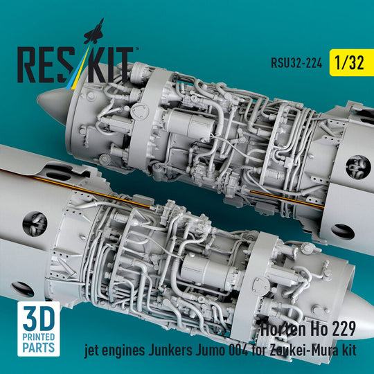 Horten Ho 229 jet engines Junkers Jumo 004 (2 pcs) (3D Printed) for Zoukei-Mura