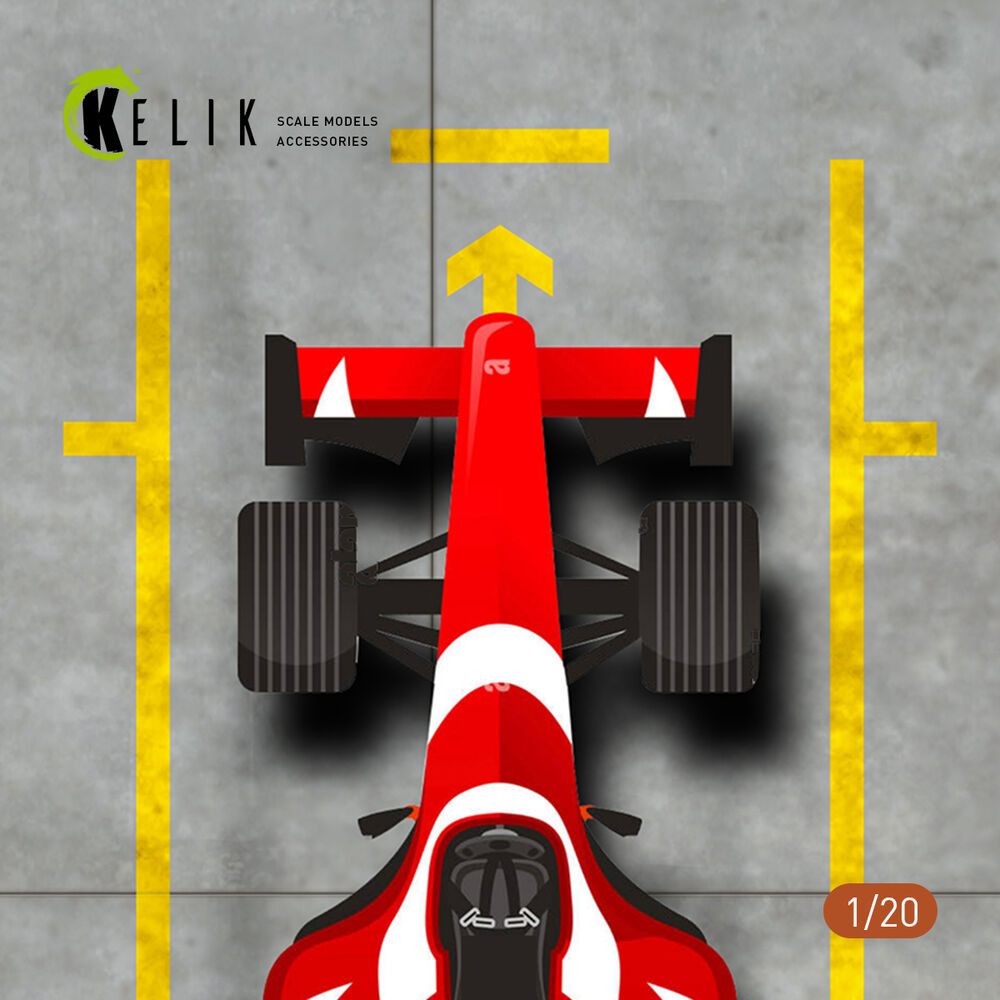 Pit-F1 Pitstop Type 1 Base - Acrylic 3 mm (180 x 357 mm) (210 g) (1/20)