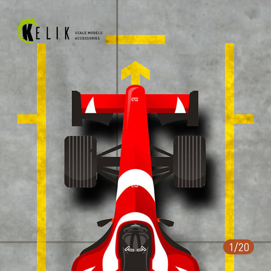 Pit-F1 Pitstop Type 1 Base - Acrylic 3 mm (180 x 357 mm) (210 g) (1/20)