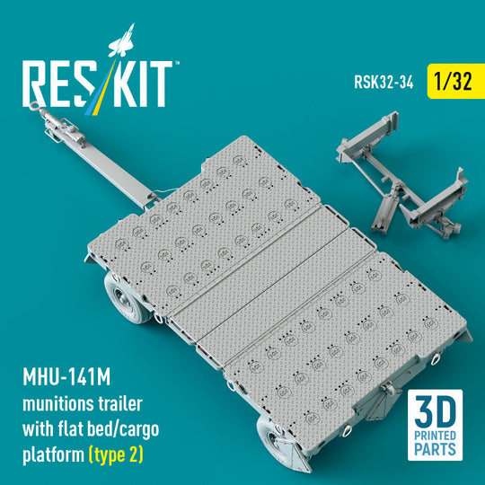 MHU-141M munitions trailer with flat bed/cargo platform (type 2) (3D Printed model kit)
