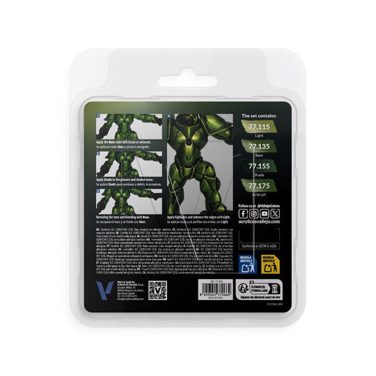 True Metallic Metal: Amber Green Paint Set (4)