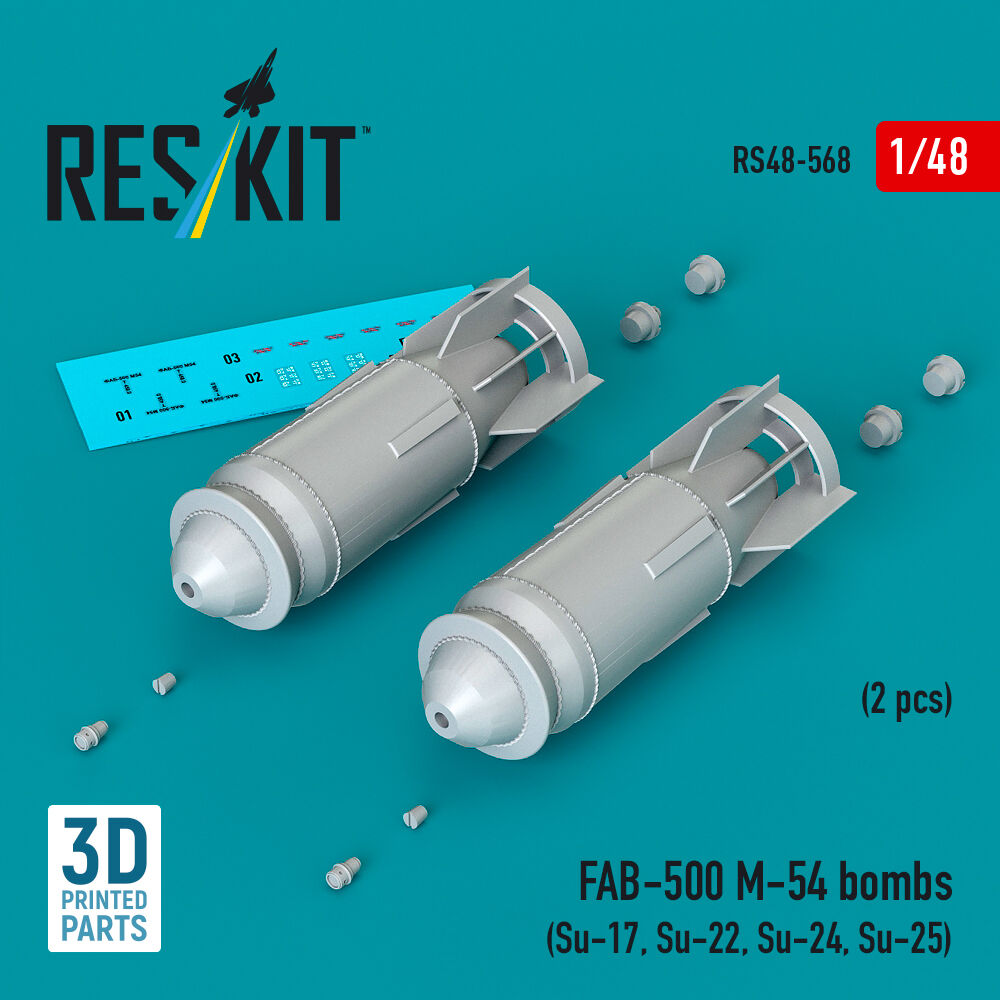 FAB-500 M-54 bombs (2 pcs) (Su-17, Su-22, Su-24, Su-25) (3D Printed)